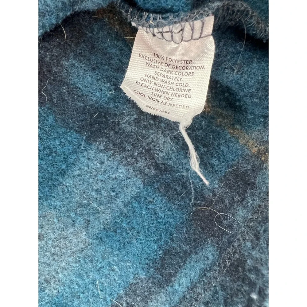 John Wayne Shirt Mens Sz S Timeless Classic Blue Plaid Fleece Quarter Button